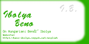 ibolya beno business card